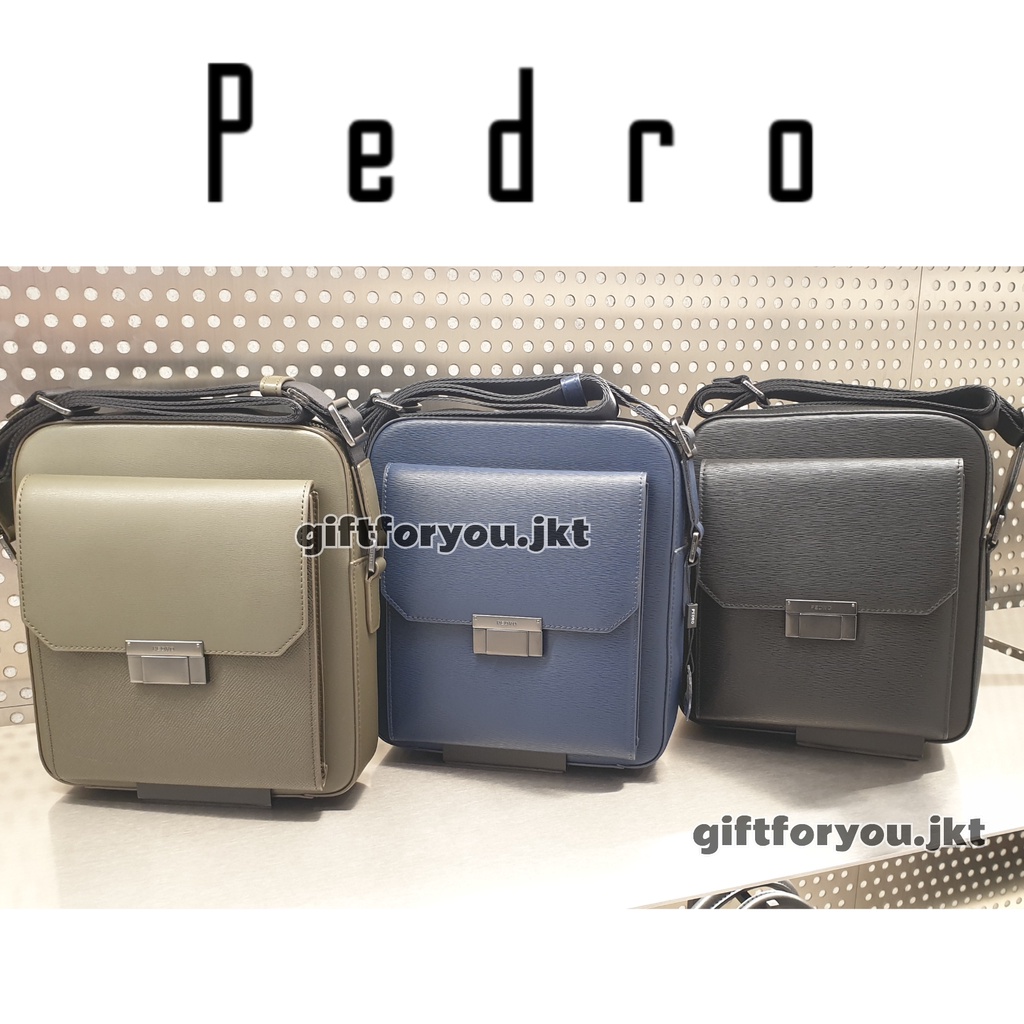 Tas Kulit Selempang Pria Pedro Original Henry Leather Sling Bag Crossbody Cowok Laki Laki