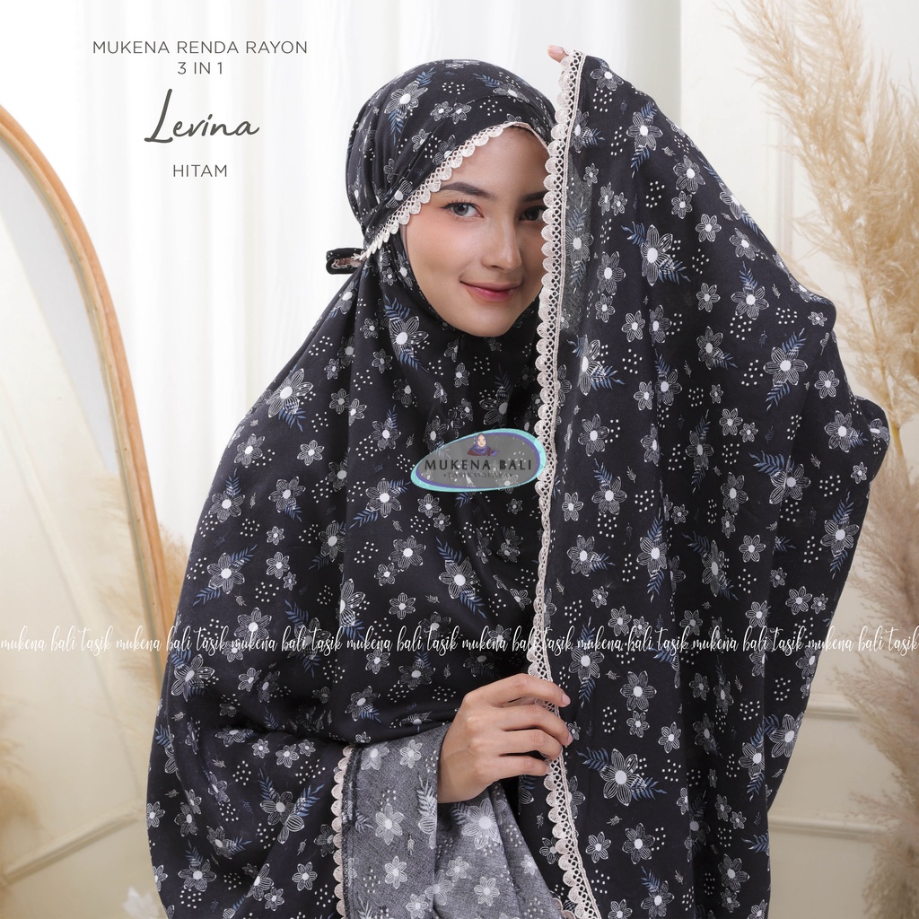 MUKENA BALI TASIK - MUKENA RENDA RAYON DEWASA 3 IN 1 LEVINA