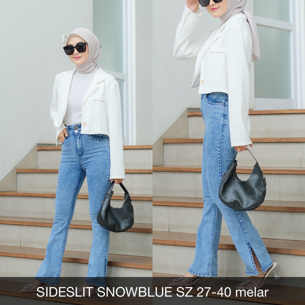 CELANA JEANS WANITA  UKURAN NORMAL &amp; JUMBO SIDESLIT CUTBRAY SERIES-SYSCLOTHIER