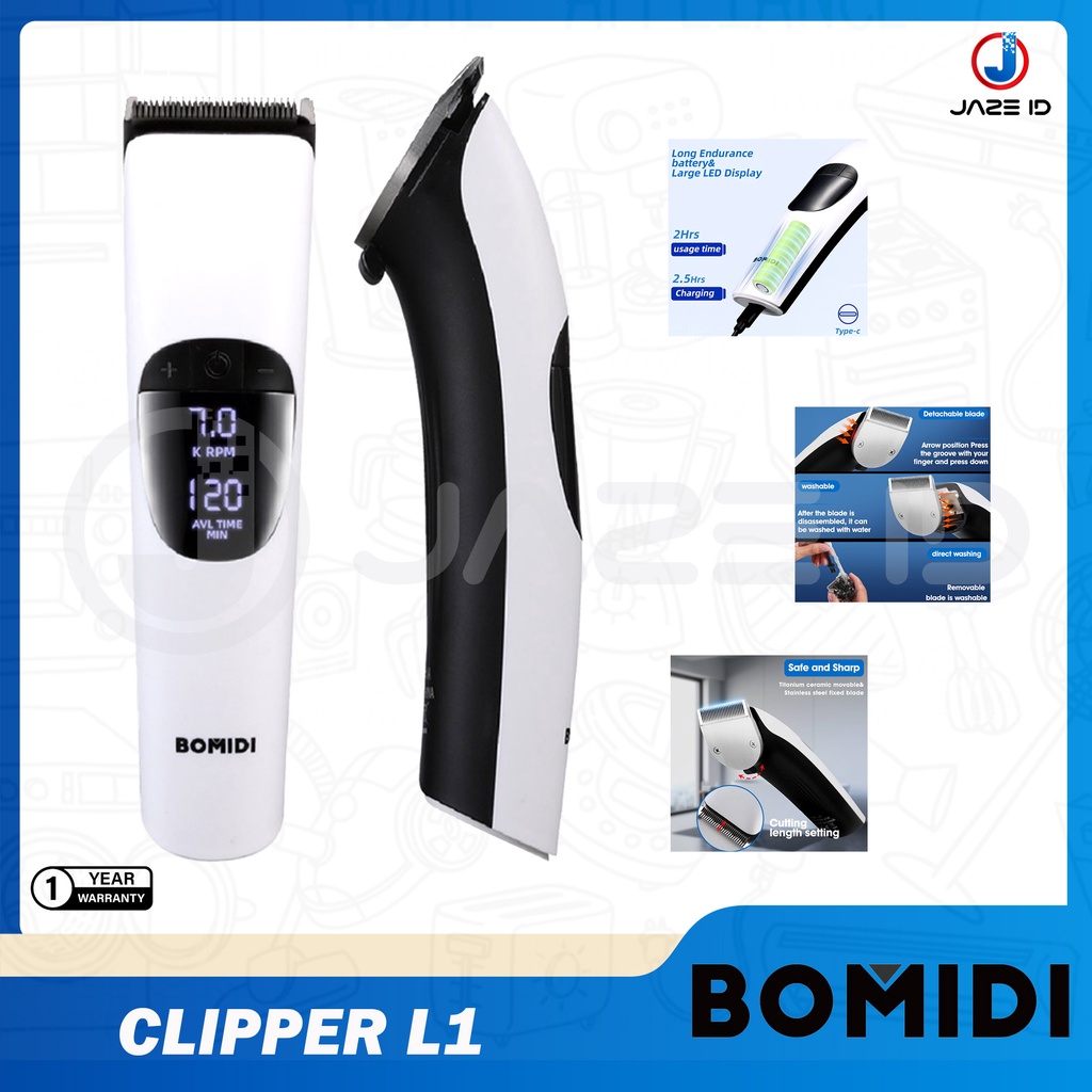 BOMIDI L1 Hair Clipper Electric Alat Cukur Potong Rambut Kumis