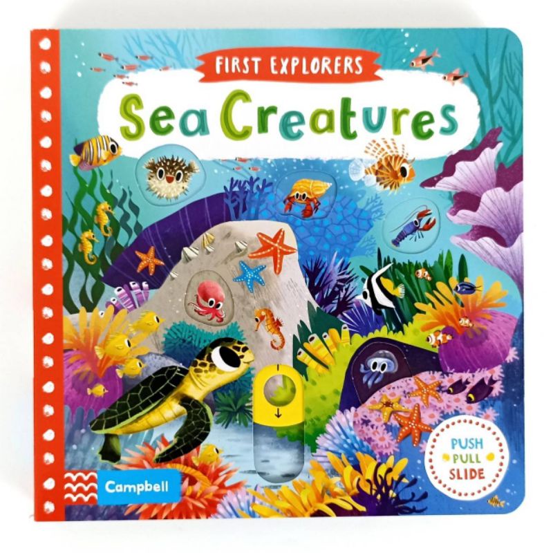 Campbell First Explorers Sea Creatures Push Pull Slide Board Book
