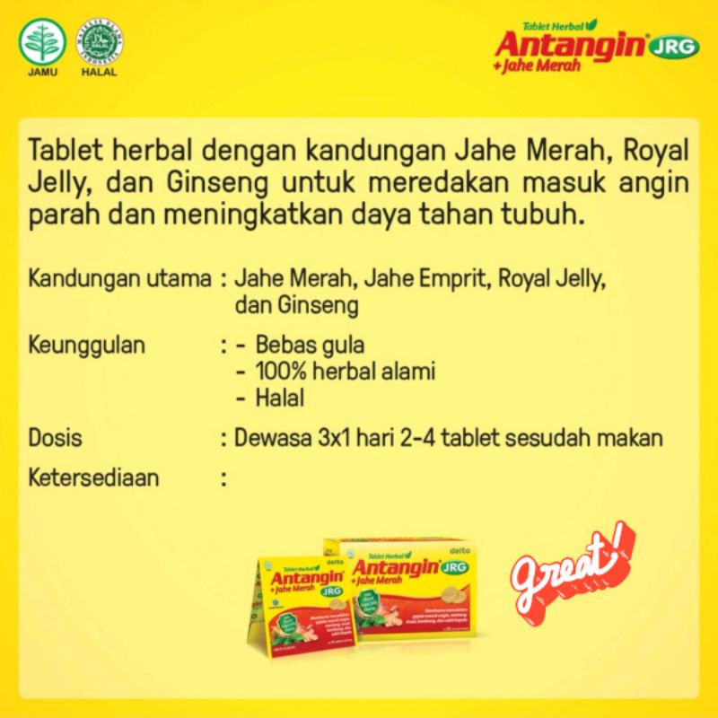 Antangin Tablet plus Jahe Merah Termurah dan Terlaris