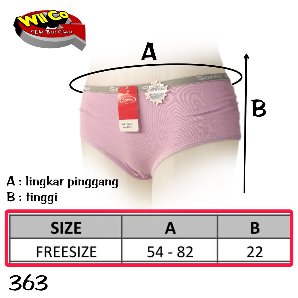 K363 - (Harga Per 1 Potong) CELANA DALAM WANITA REMAJA PAKAIAN WANITA PAKAIAN DALAM SOREX FREE SIZE SETARA M/L