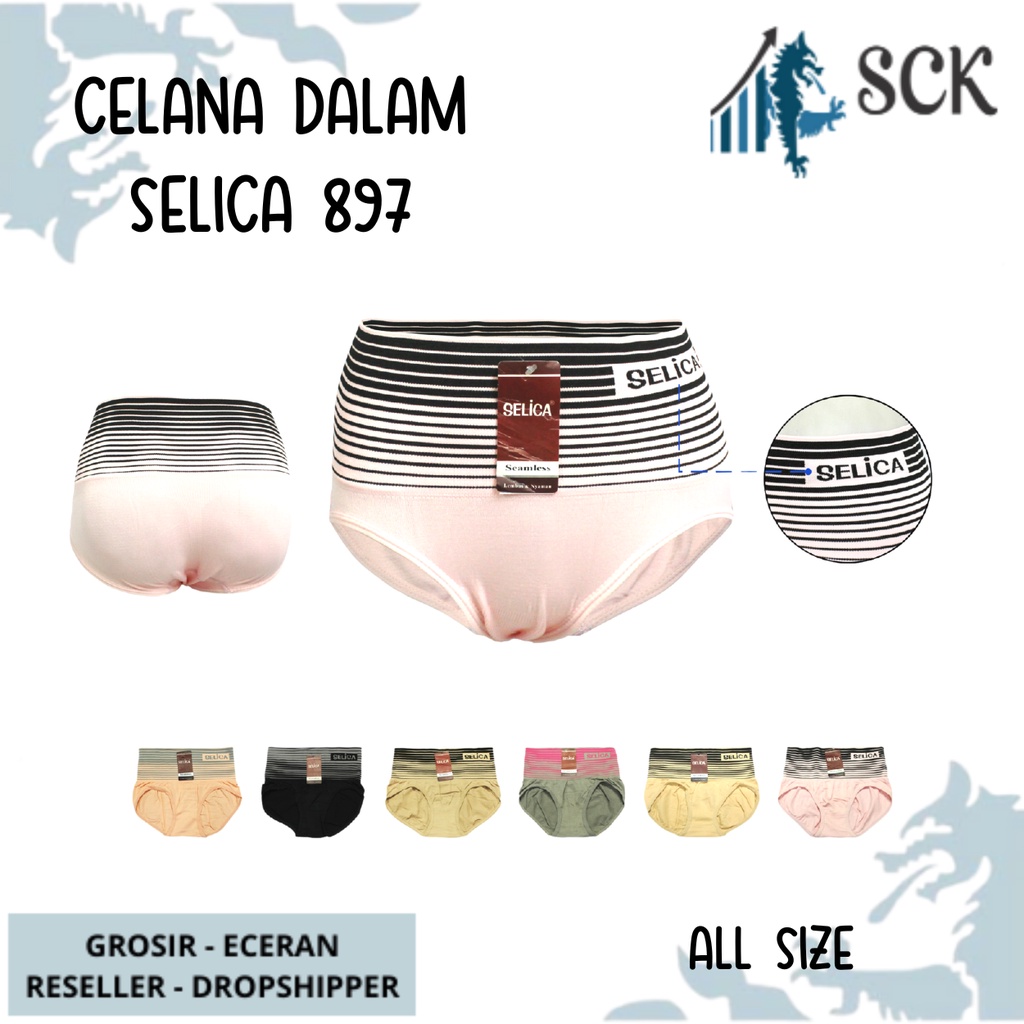 CD SELICA 897 Semi Korset Motif Salur Kombinasi / Pakaian Dalam Wanita Seamless / Kecil Perut - sckmenwear GROSIR