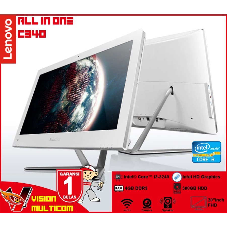 PC All In One LENOVO AIO C340 Intel Core i3-3240 | 4GB/500GB | 20" FHD