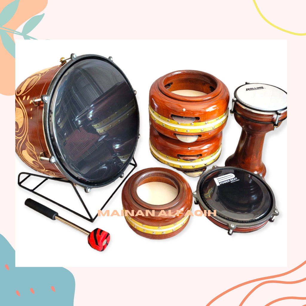 Paket Alat Musik Hadroh Rebana Anak TK / SD / Alat Musik Hadroh Rebana Lengkap / Alat Musik Hadroh R