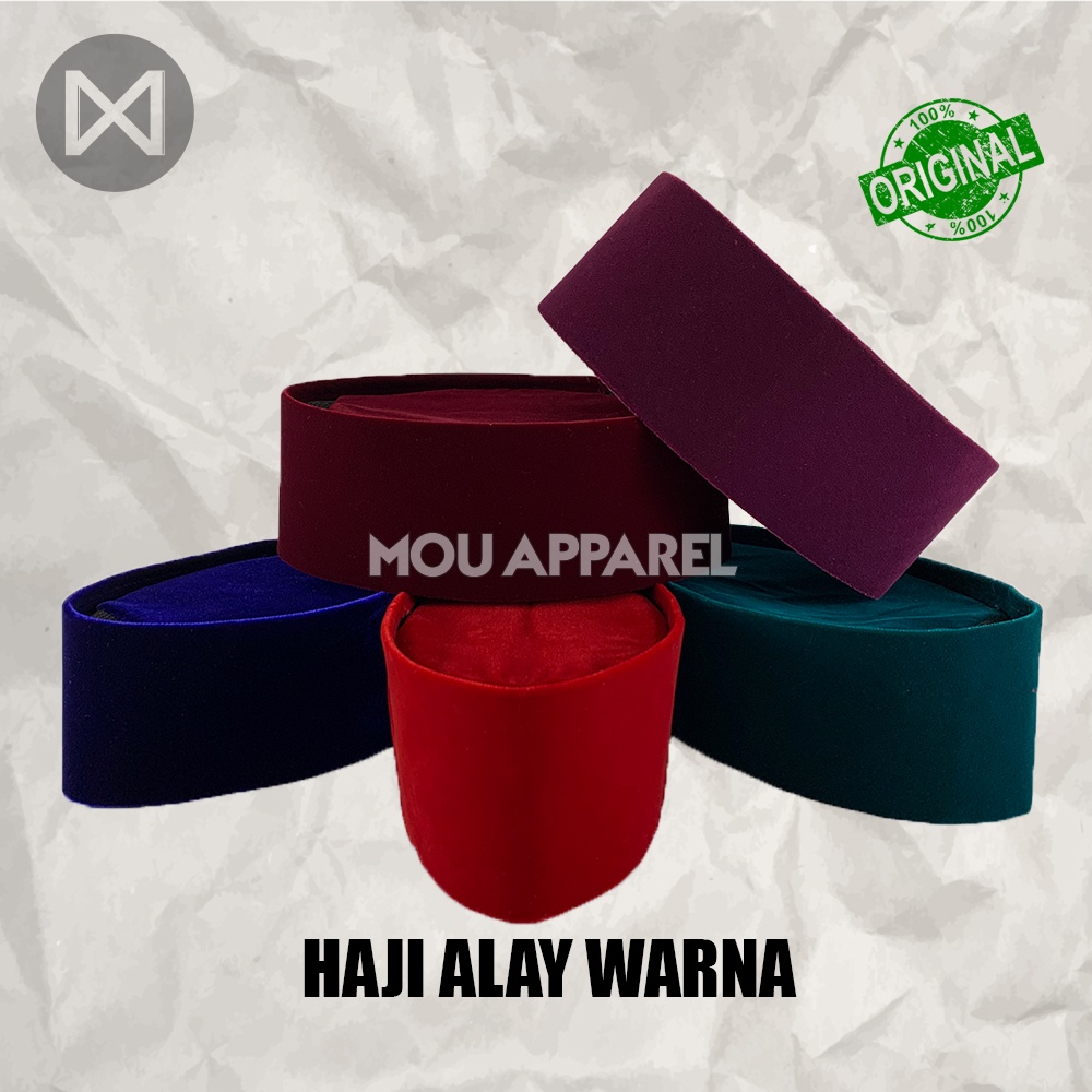 Songkok HAJI ALAY AC WARNA Tinggi 9 Peci Sholat Merah Maroon Biru Ungu Putih Hijau Bludru Anak Laki Pria Dewasa Santri Pesantren Kopiah Solat Pendek Full Beludru Polos Kopyah Shalat Motif Bordir Batik NU Jumbo 8 10 Kopeah Bulat Si Pitung Jawara Betawi Uje