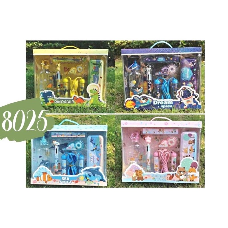 

PERLENGKAPAN ALAT TULIS ATK MURAH HADIAHSTUDY SET P/CASE+SKIPING MOTIF ANIMAL 8025