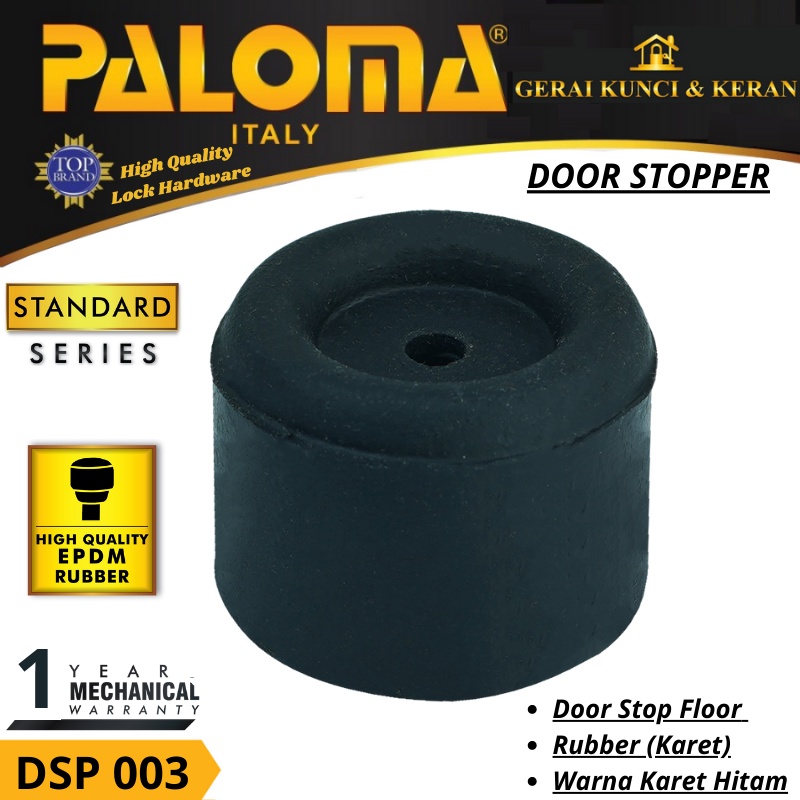 DOOR STOPPER PALOMA DSP 003 PENAHAN PINTU KARET HITAM  STOP RUBBER