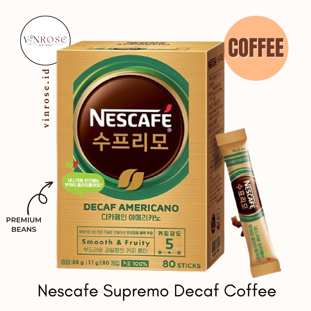 Nescafe Supremo Decaf Coffee Korea/ Kopi Sachet Premium Instant