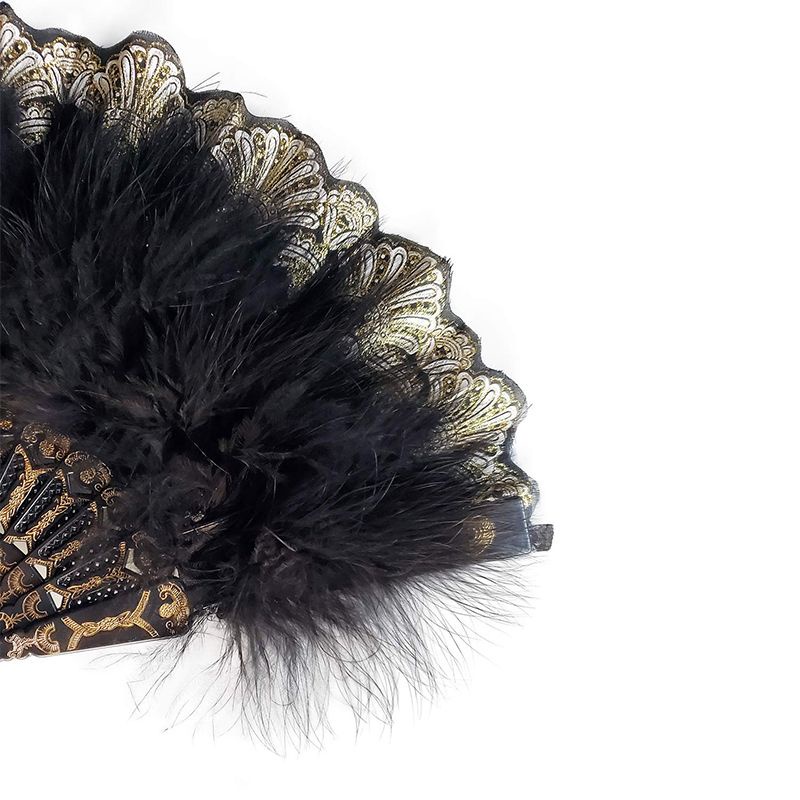 Lolita Kipas Lipat Bulu Gaya Gothic Bahan Lace Bulu Untuk Properti Foto Dekorasi Pesta Pernikahan
