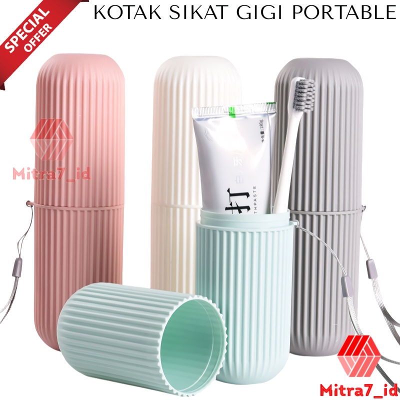 [M7] KOTAK PENYIMPANAN SIKAT GIGI MODEL PORTABLE / KOTAK SIKAT DAN PASTA GIGI TRAVEL / TEMPAT SIKAT GIGI MODEL TABUNG