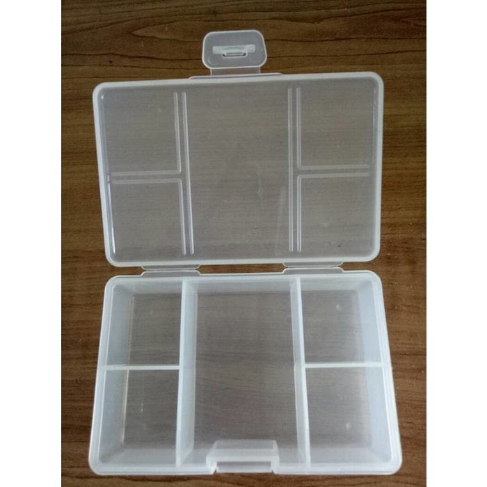 KOTAK PANCING KECIL 5 SEKAT TRANSPARAN ORIGINAL