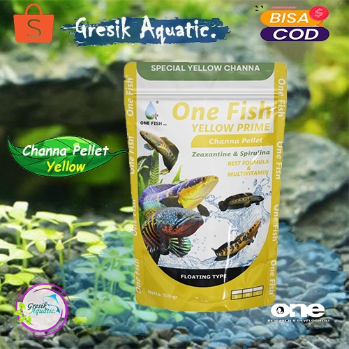 One Fish Food Spesial Yellow Channa - Makanan / Pakan / Pelet Ikan Hias Khusus Channa Untuk Warna Ku