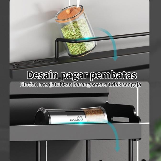 Rak Dapur Stainless Steel Rak Bumbu Dapur Rak Pisau Dapur Gantung [Cod]