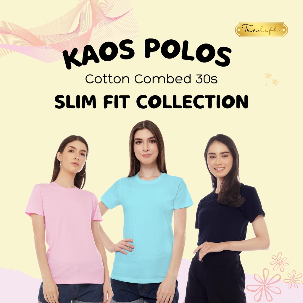 SLIM FIT - KAOS POLOS WANITA PENDEK M - XL (PREMIUM SOFT COTTON COMBED 30s)