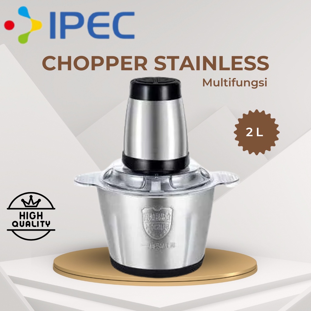 BLENDER / CHOPPER STAINLESS MULTIFUNGSI 2L Blender Daging Bumbu 3802