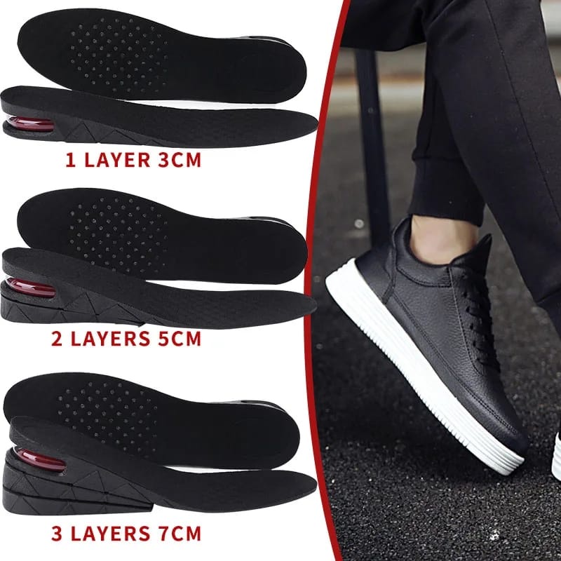 Sol Sepatu - Insole Sepatu - Alas Sepatu - Peninggi Penambah Tinggi Badan - Air Cushion Insole Adjustable Height