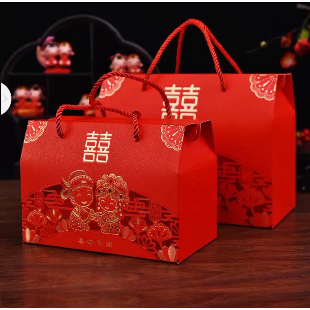 

Paper bag wedding sangjit Shuang Xi/teapai