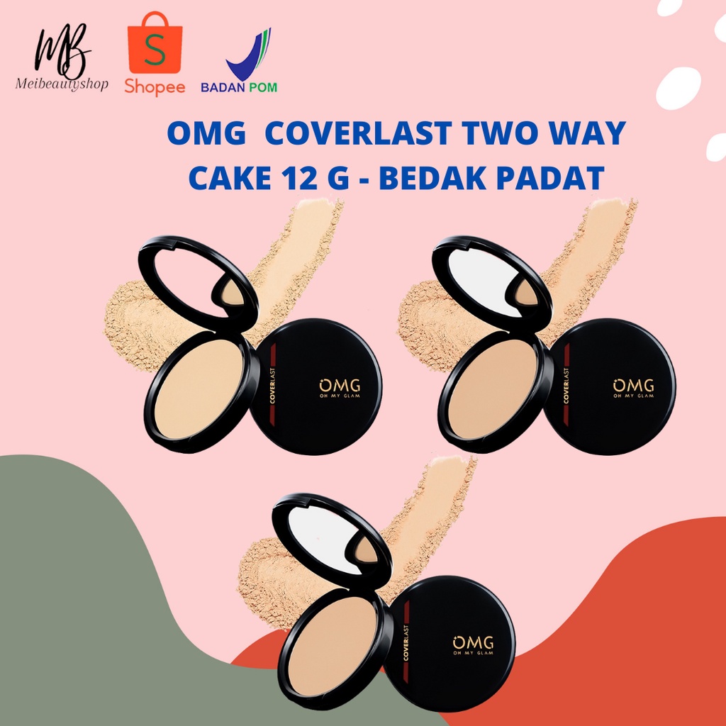 OMG Oh My Glam Coverlast Two Way Cake 12 g - Bedak Padat Kontrol Minyak Hingga 8 Jam