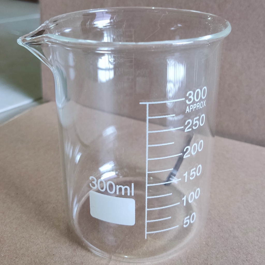 Beaker Glass 300mL kaca low form gelas kimia