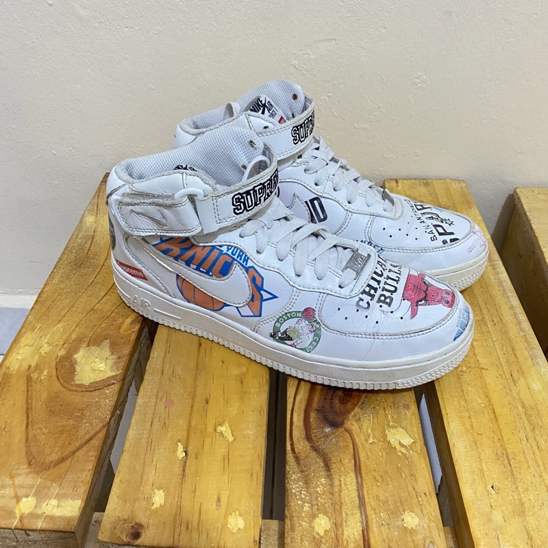 NIKE AF1 MID SUPREME NBA WHITE