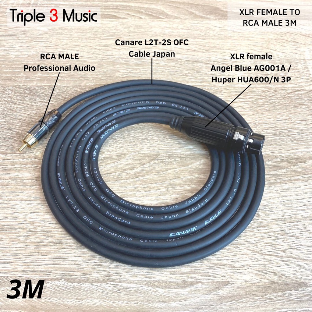 Kabel audio XLR Female to Rca Male CANARE L2T2S Japan Standard