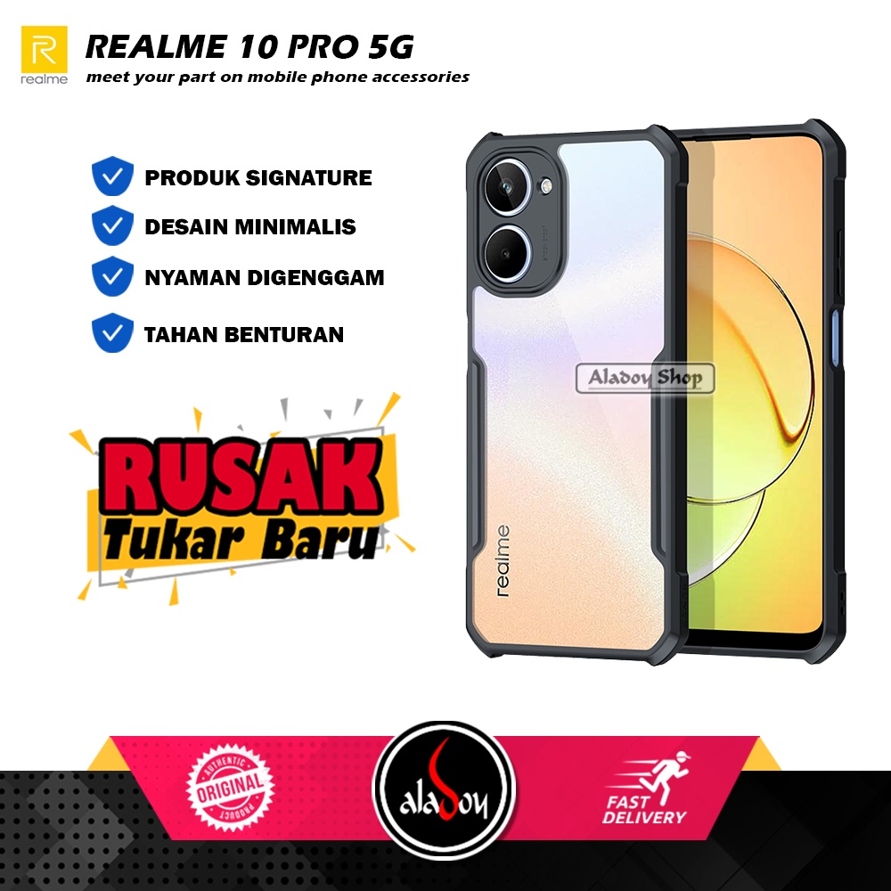 Case Realme 10 Pro 5G 2023 Armor Shield Shockproof Airbag Transparent Premium Softcase