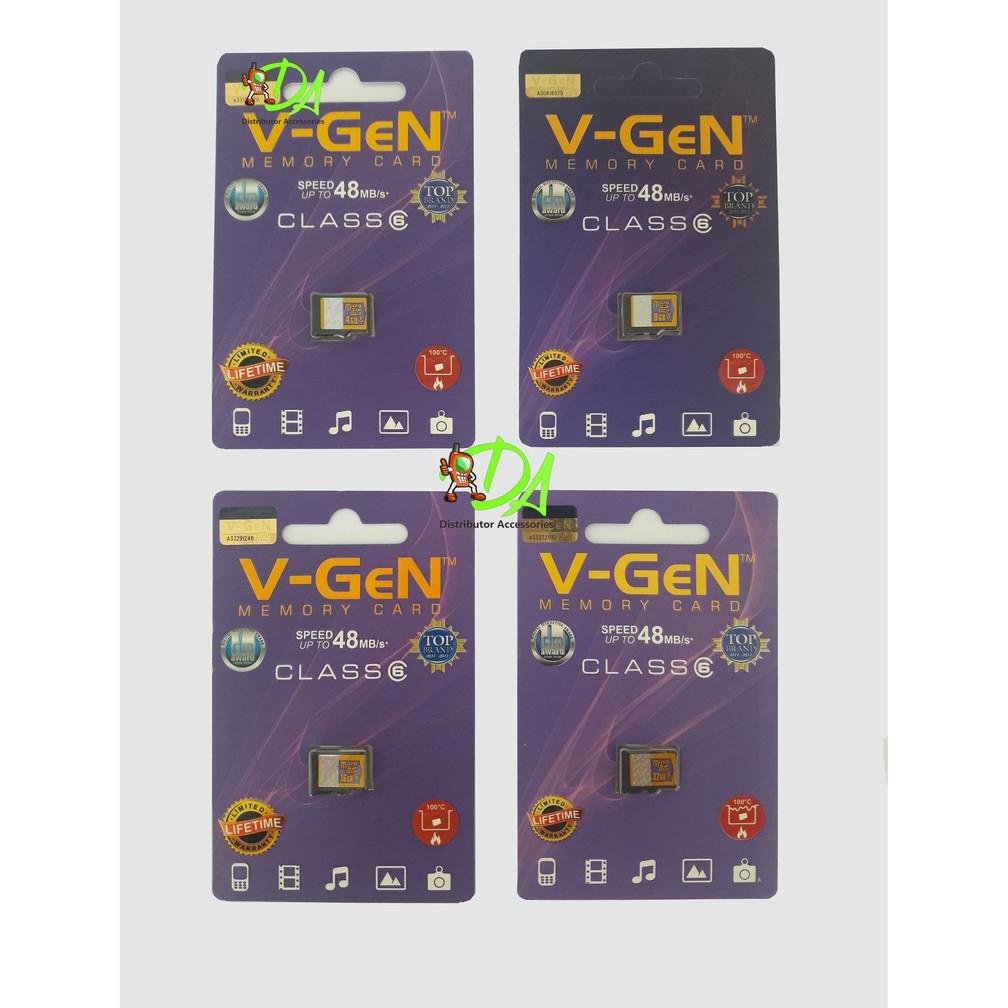 Micro SD VGen 4Gb / 8Gb / 16Gb / 32Gb class 6 original Vgen garansi lifetime Vgen / memori HP CCTV d