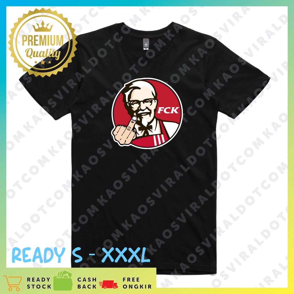 BAJU KAOS PARODY PLESETAN KFC FCK KOLONEL SANDERS T-SHIRT DISTRO