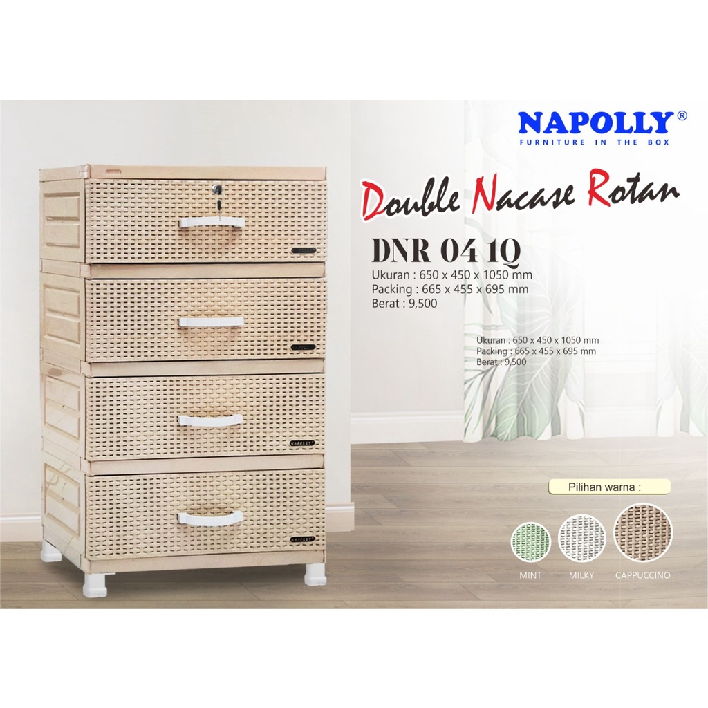 Laci Penyimpanan Plastik 4 Susun Napolly DNR04