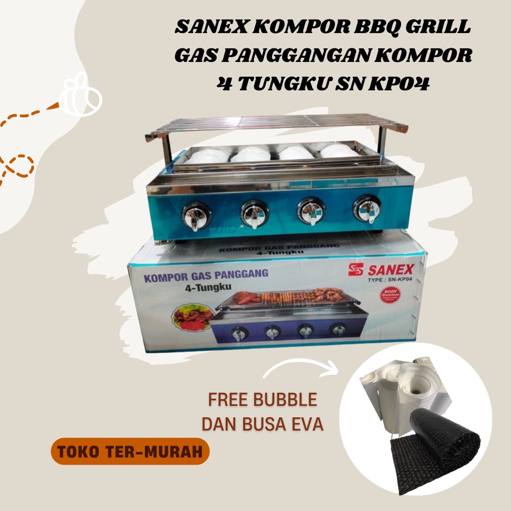 SANEX KOMPOR BBQ GRILL GAS PANGGANGAN KOMPOR 4 TUNGKU SN KP04