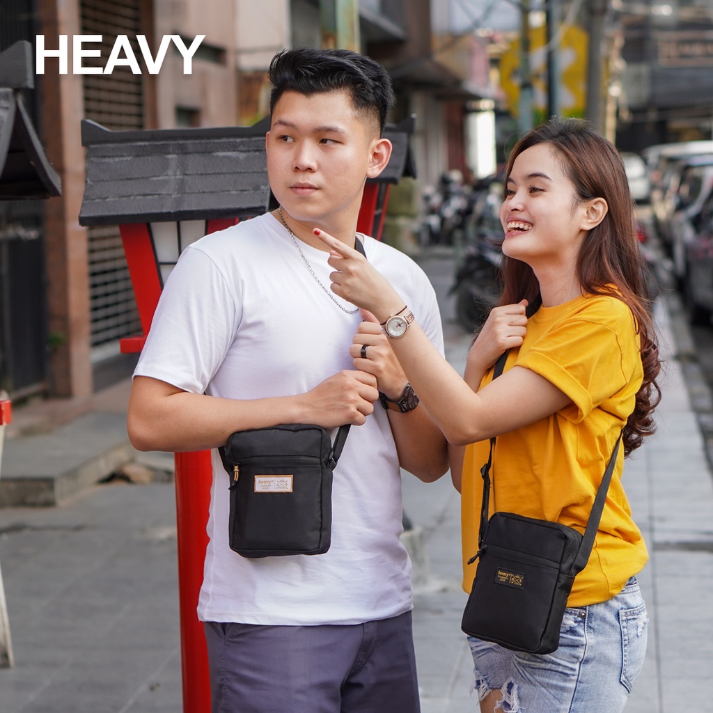 Tas Selempang Heavy Premium Distro | Sling Pouch Bag Heavy Kasual Black