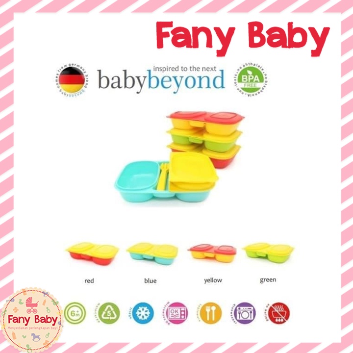 BABY BEYOND DUAL BENTO BOX WITH FORK AND SPOON BB1009