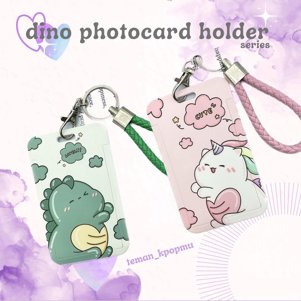 Dino Photocard Holder photocard keychain Motif ID Card - Tempat Foto PC Kpop Photocard Case Gantunga