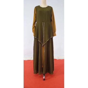 gamis lebaran gamis syar'i set kerudung gamis d'four mode