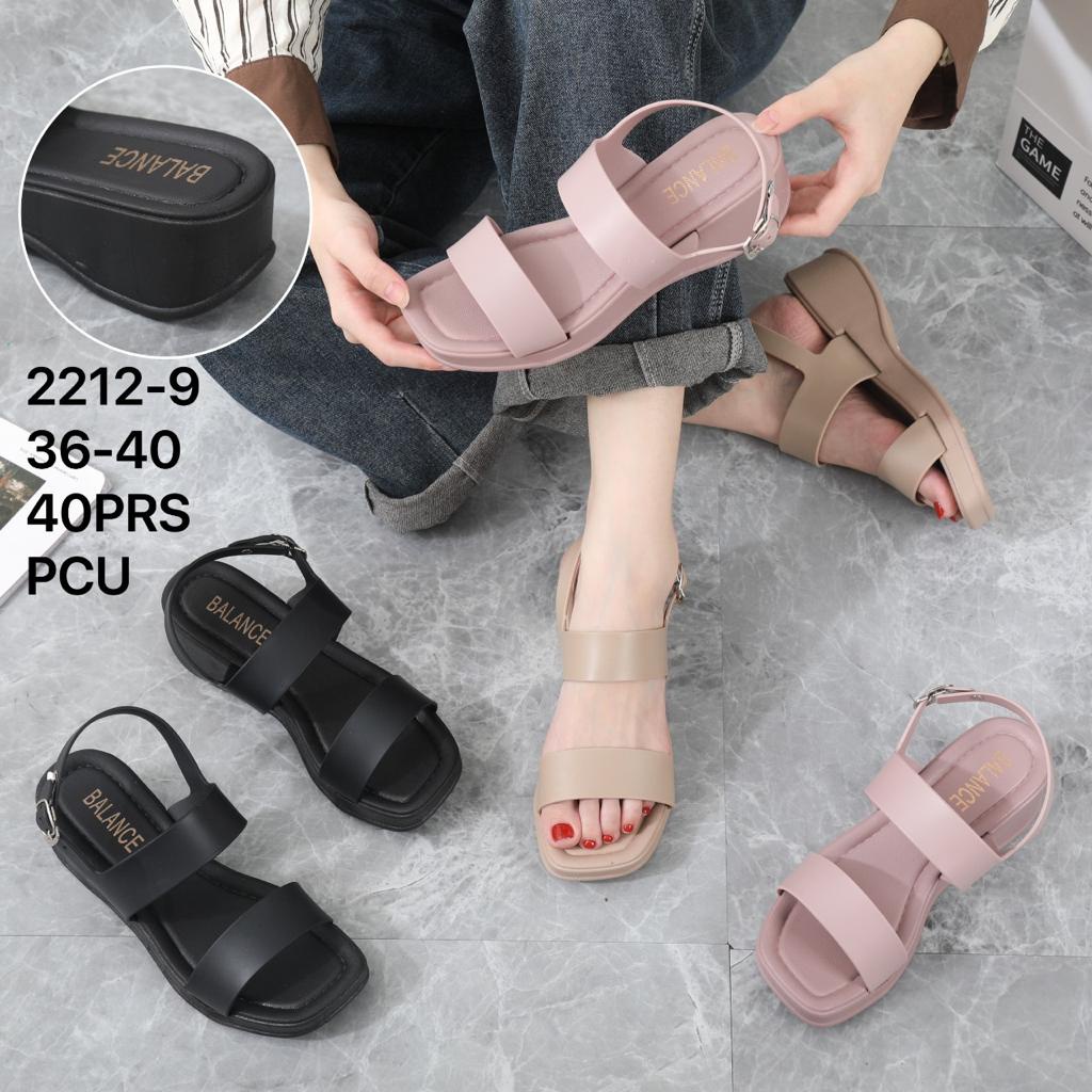 Sandal Wanita Wedges Tali Belakang Bahan Karet PVC Balance 2212-9