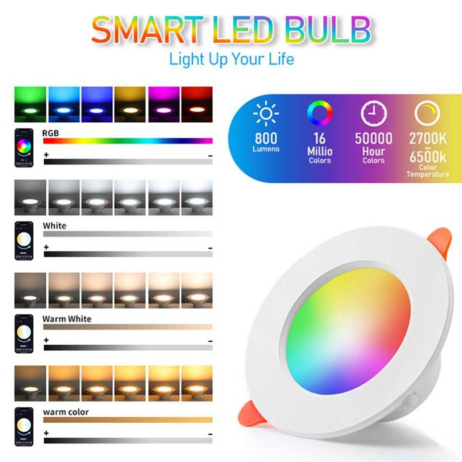 (BISA COD) FTIHSHP VBS Lampu Downlight LED Smart Bulb Bluetooth 10W RGB 3 in 1 Color - A61