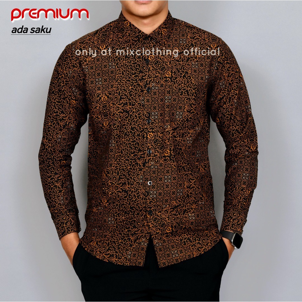 LB 423 BATIK PRIA SLIMFIT LENGAN PANJANG LUIGI BATANI