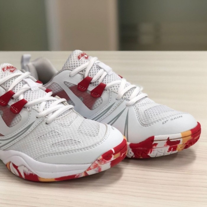 {MentariStore} Sepatu Badminton EAGLE JET PRO PUTIH - Putih Berkualitas