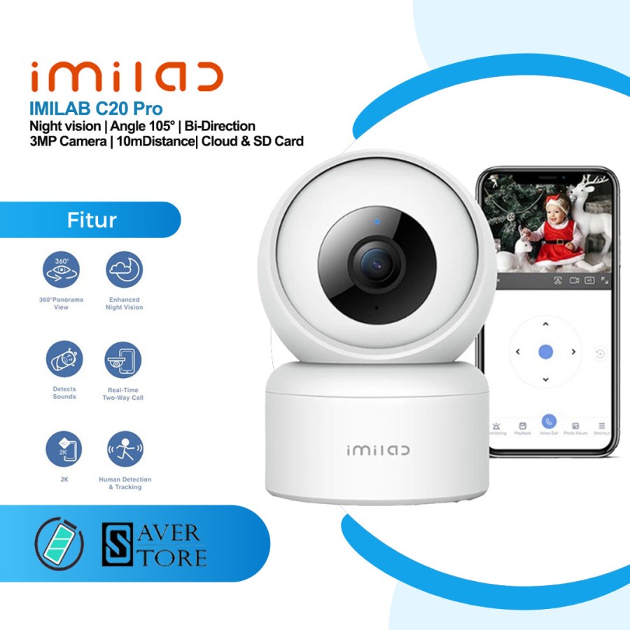 IMILAB C20 Pro Home Security Camera 2K 360° IP Camera CCTV