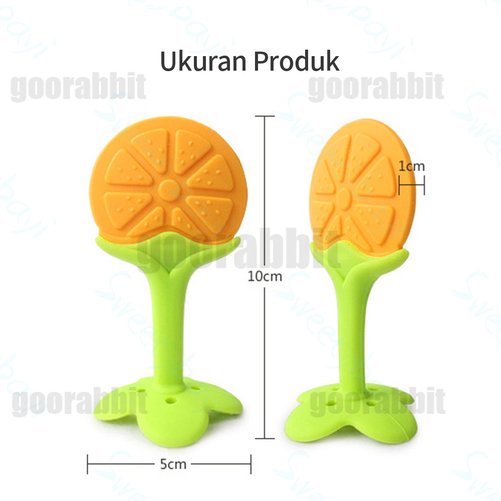 Baby Fruit Teether Gigitan Buah Bahan Silikon Untuk Bayi Baru Lahir Melatih otot gigitan bayi Anda