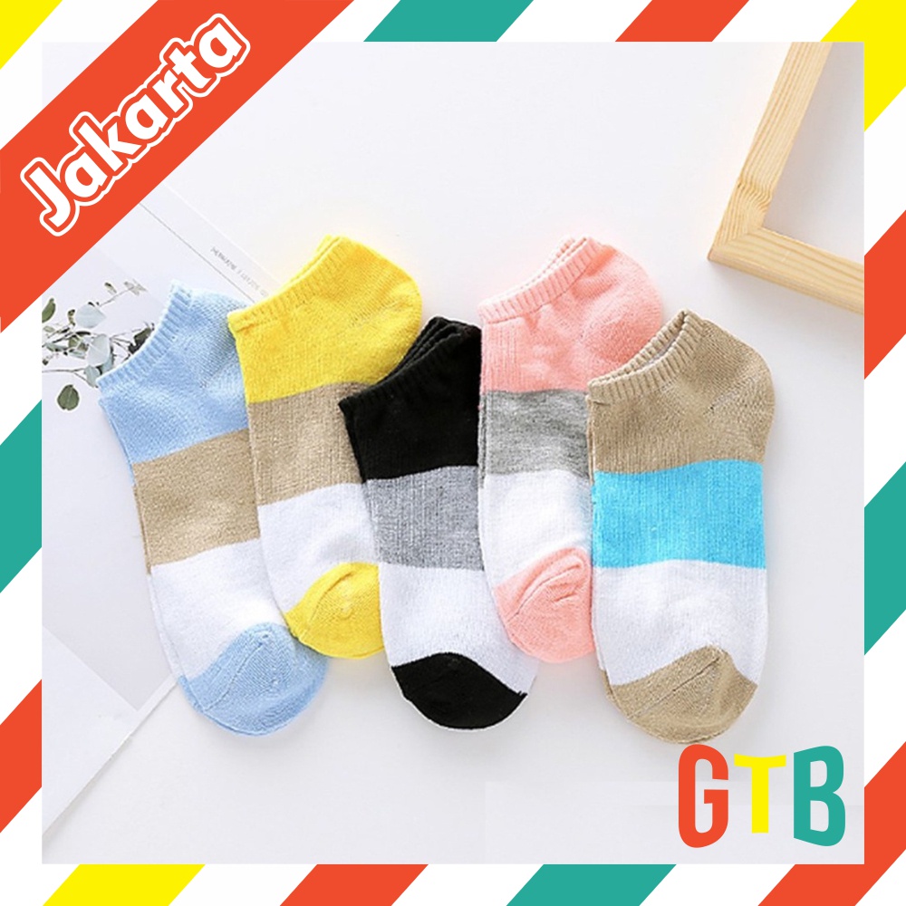 ❤GTB❤ Kaos Kaki Murah Motif 3 Warna Korea Import Ankle Cute Semata Kaki R099