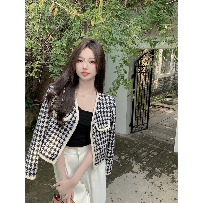 EUNII Jaket Wanita Terbaru Lengan Panjang Retro Jacket Korean Style Baju Wanita