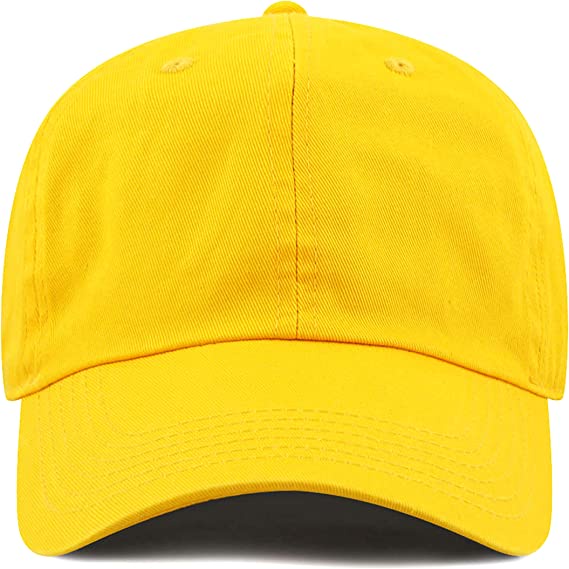 Topi Baseball Caps Kuning Pria Wanita Ukuran Dewasa Ring Belakang Besi