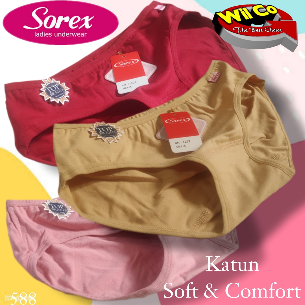 K588 - (Harga Per 1 Potong) CELANA DALAM WANITA PAKAIAN WANITA PAKAIAN DALAM SOREX SIZE M-XXL MULTYCOLLOR