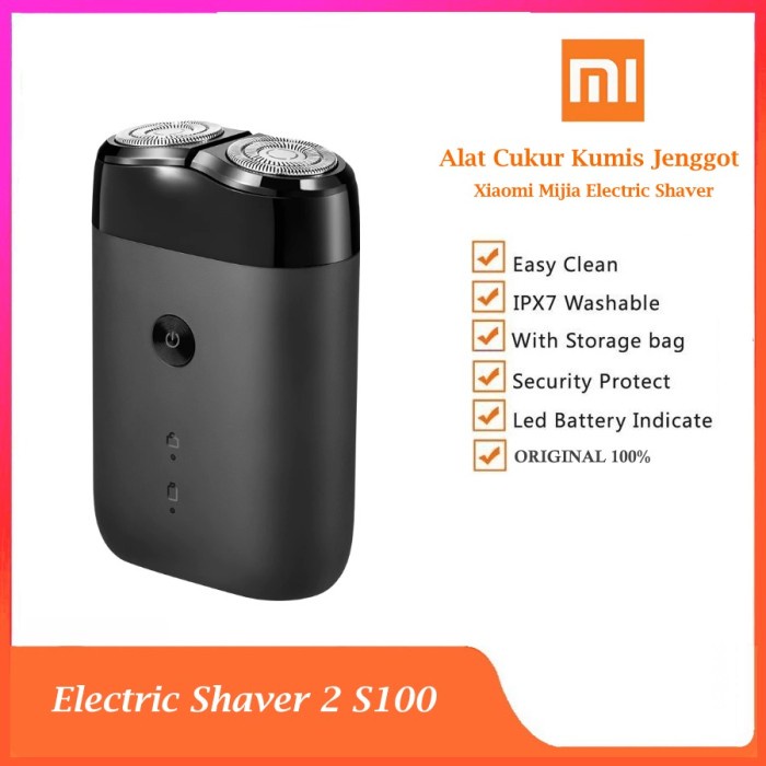 MI ELECTRIC PENCUKUR KUMIS JENGGOT ELEKTRIK PORTABLE ORIGINAL FULLSET