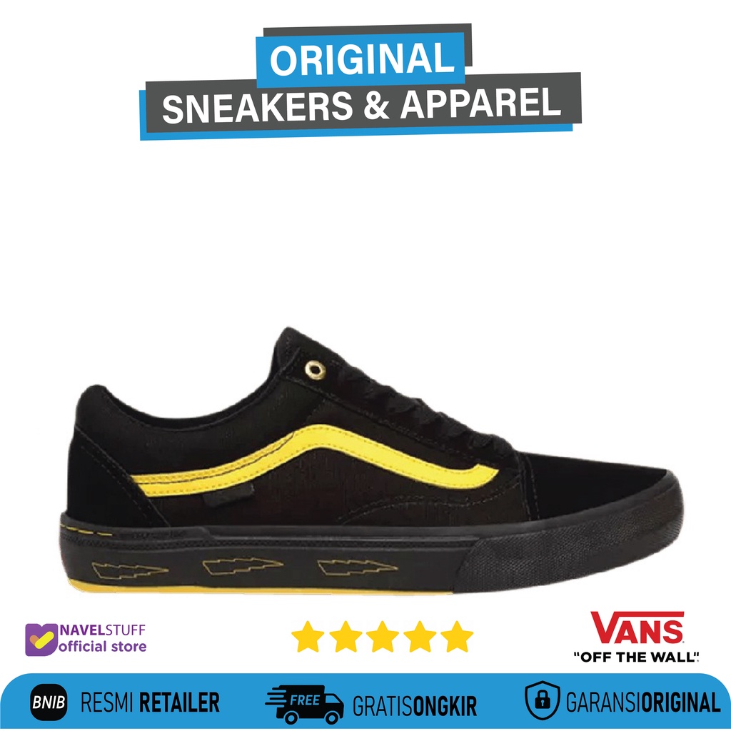 VANS Old Skool PRO BMX Larry Edgar Black Yellow Sepatu Sneakers Original Resmi BNIB