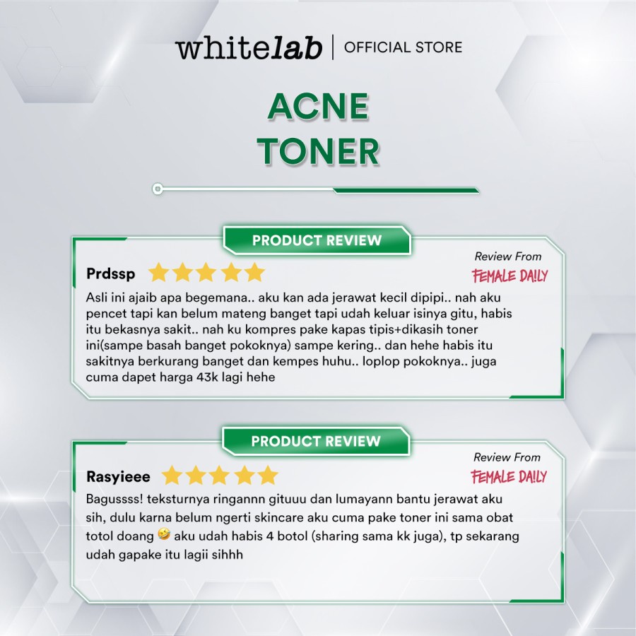 Bisa COD - Whitelab Acne Toner -  Toner Untuk Wajah berjerawat