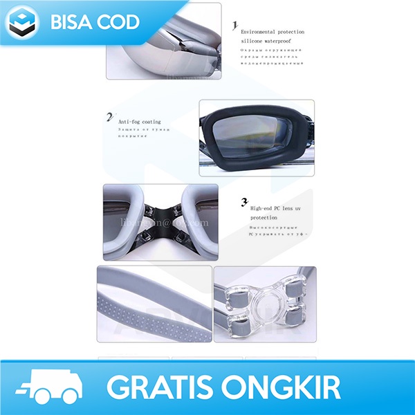 SWIMMING GOGGLES KACAMATA RENANG DEWASA DENGAN UV PROTECTION RH9200